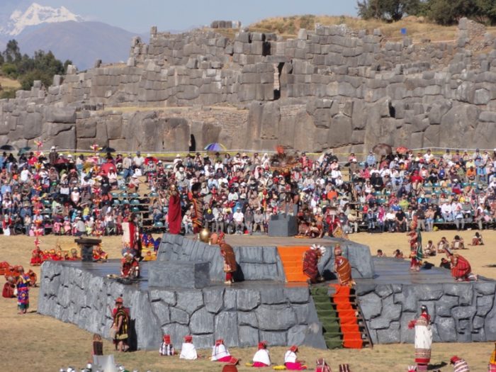 Inti Raymi festival in Cusco, Peru. Fortress of Sacsayhuaman