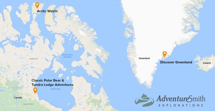 Location of Arctic trips
