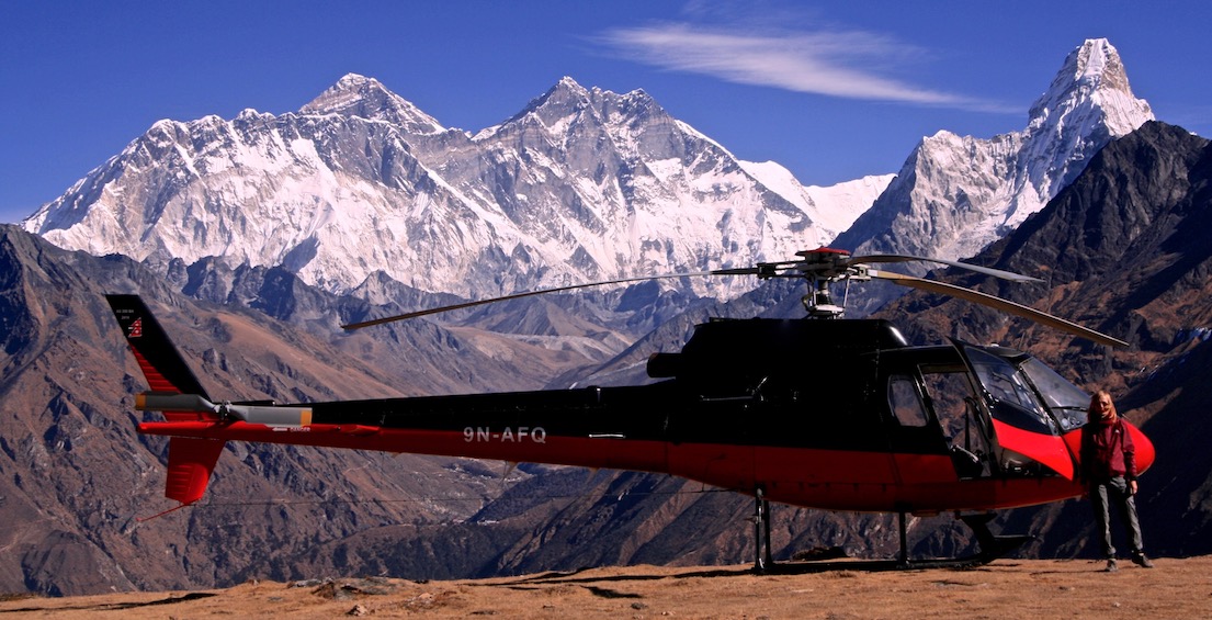 Private helicopter flight to see Everest