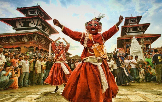 Masked Festival Dancers-Kathmandu